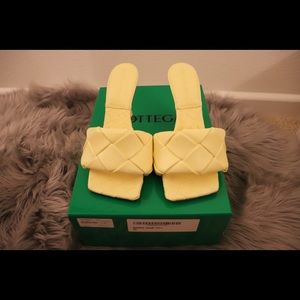 Bottega Veneta Lido Heeled Sandals - Yellow Sz 35